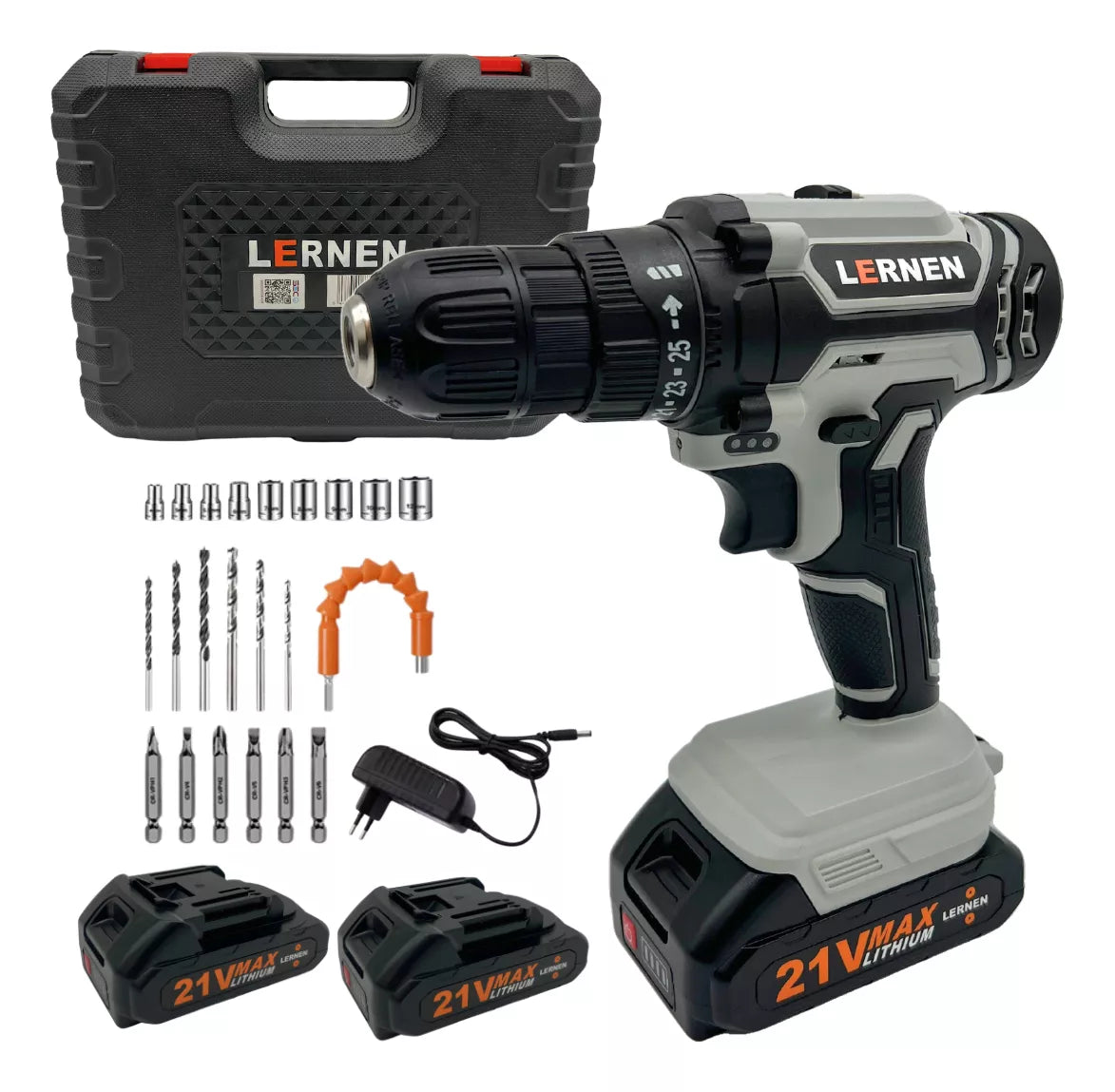 Kit Taladro Destornillador Lernen 21v + 2 Baterias