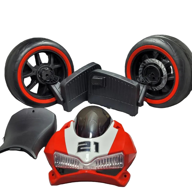 Motocicleta Eléctrica Little Monkey 48826 Verde, Blanco y Rojo