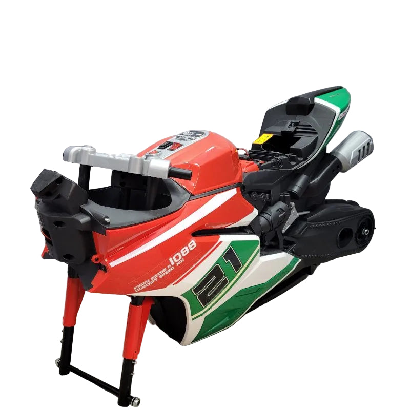 Motocicleta Eléctrica Little Monkey 48826 Verde, Blanco y Rojo