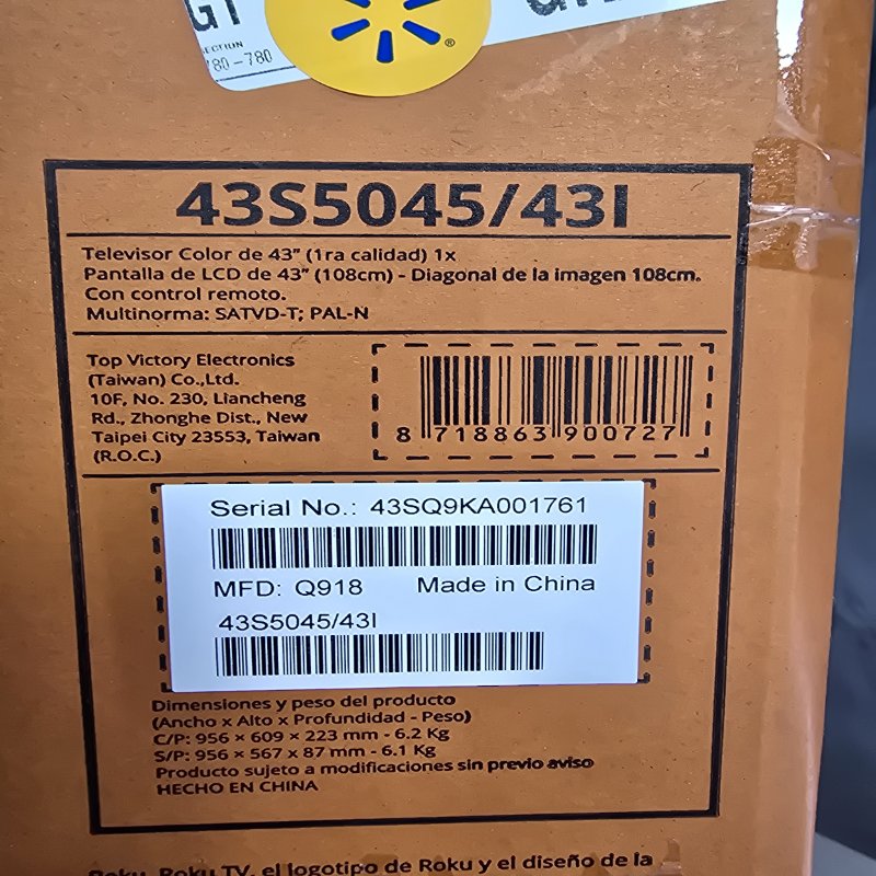 Smart TV LED 43 Pulgadas AOC 43S5045 con Roku TV