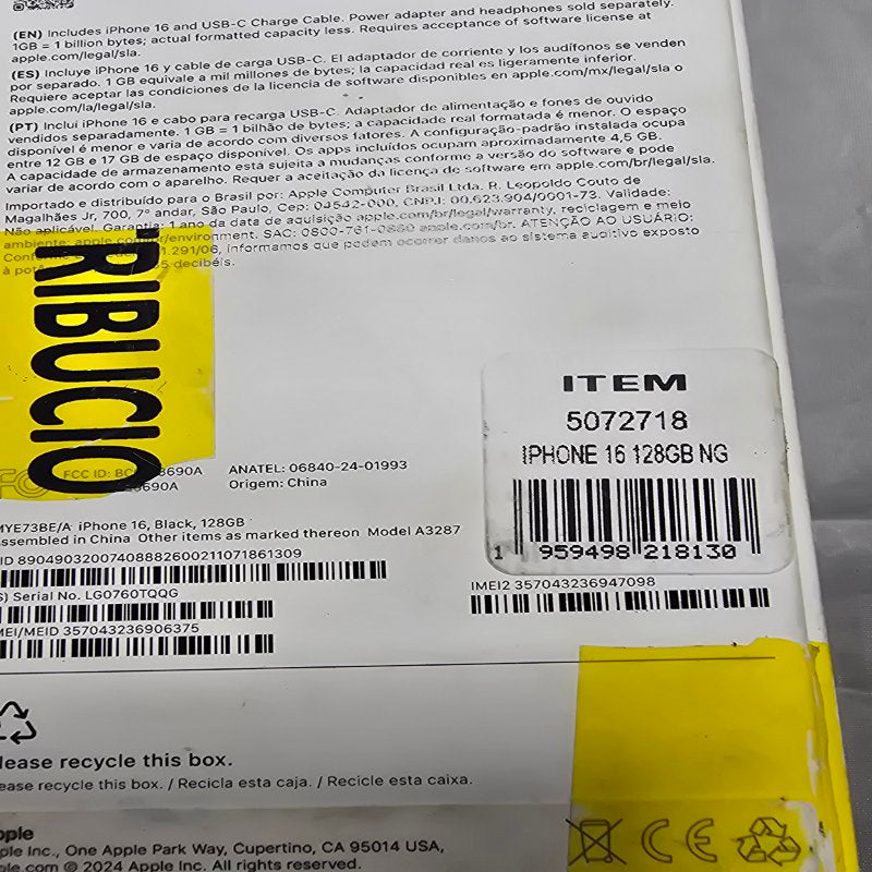 iPhone 16 128GB Negro