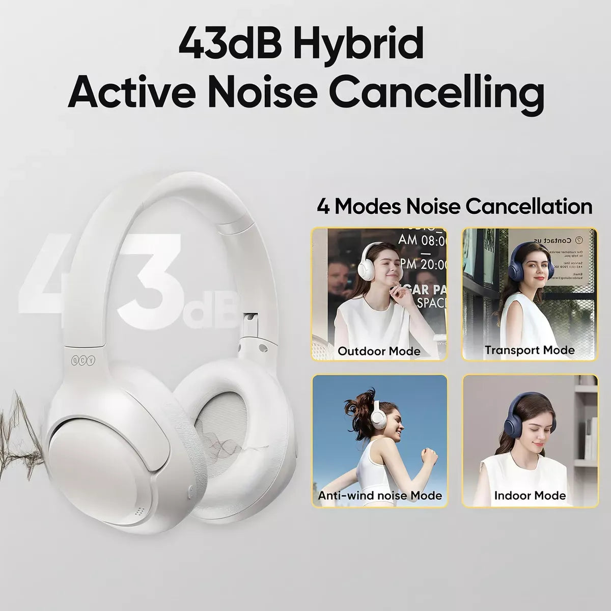 Audífonos Inalámbricos QCY H3 – Cloud White