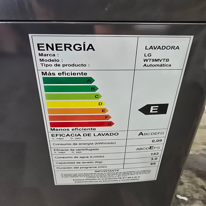 Lavadora Automática Carga Superior LG WT9MVTB Gris 9 kg