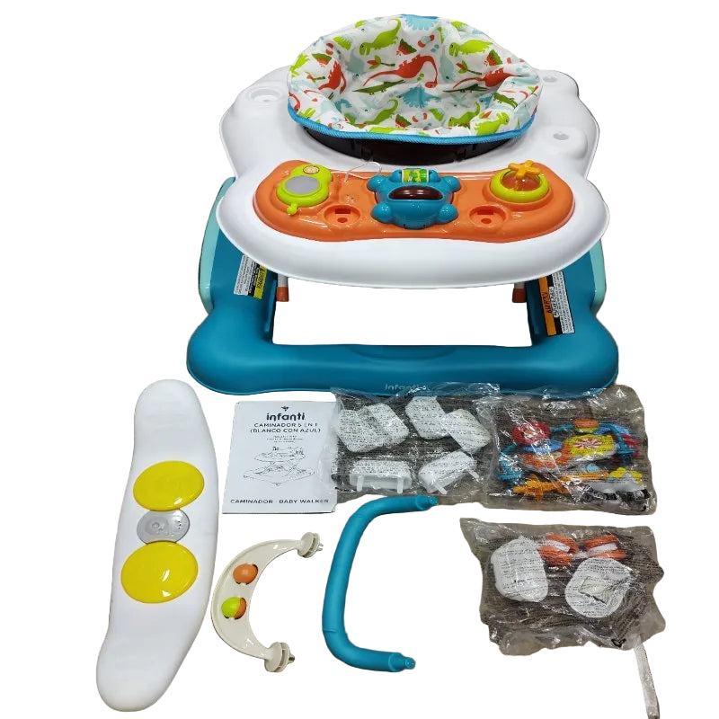 Andador 5 en 1 Infantil Baby Walker Blanco con Azul