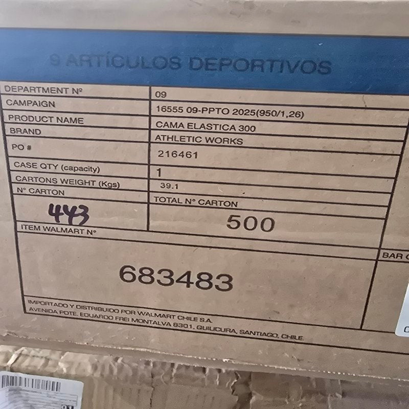 Cama Elástica Athletic Work 3.00 mts con Red Protectora