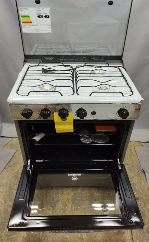 Cocina a Gas Licuado Mademsa M520T 4 Quemadores, Color Negro/Plomo