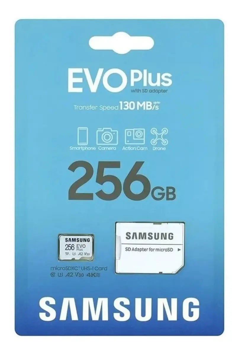 Tarjeta Micro SD Samsung EVO Plus 256GB 130MB/s U3 4K