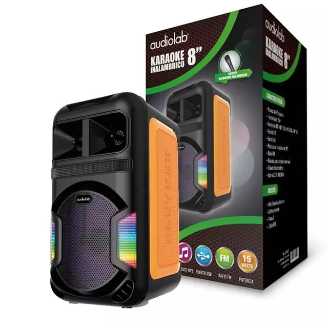 Parlante Karaoke Inalámbrico 8" 15W