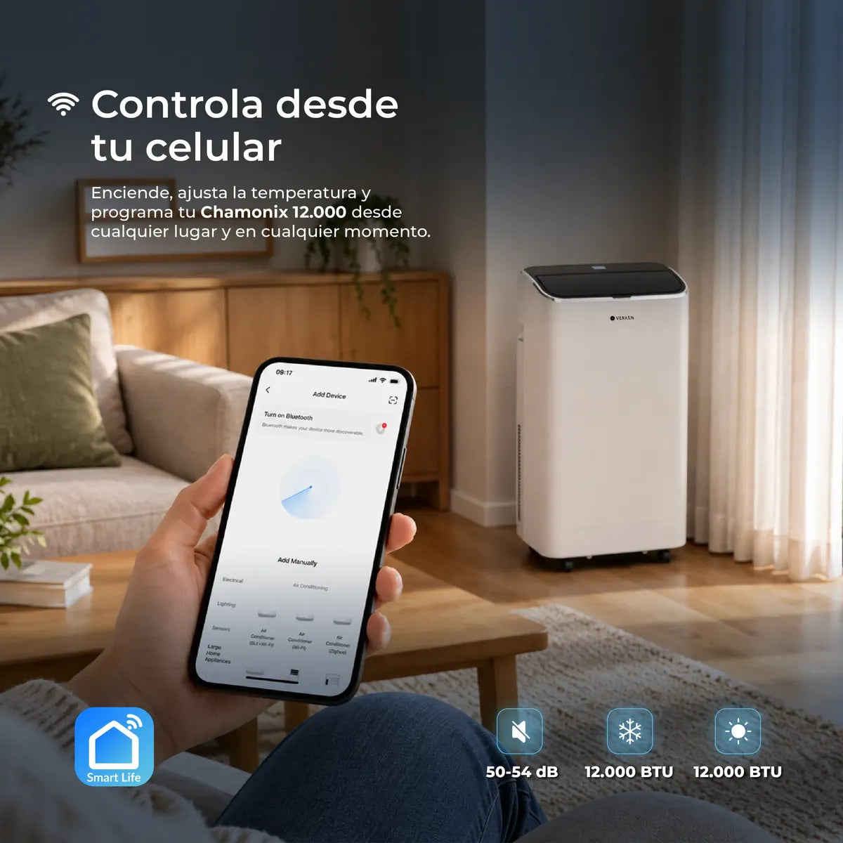 Aire Acondicionado 4 en 1 Verken Chamonix 12.000 BTU, Blanco