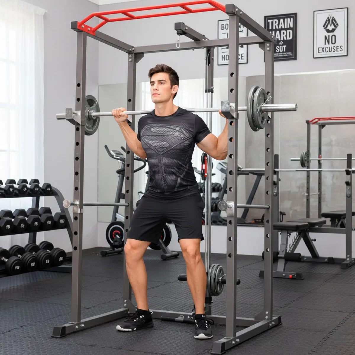 Jaula Multifuncional Power Rack R300 Gym con Polea Elite-1095