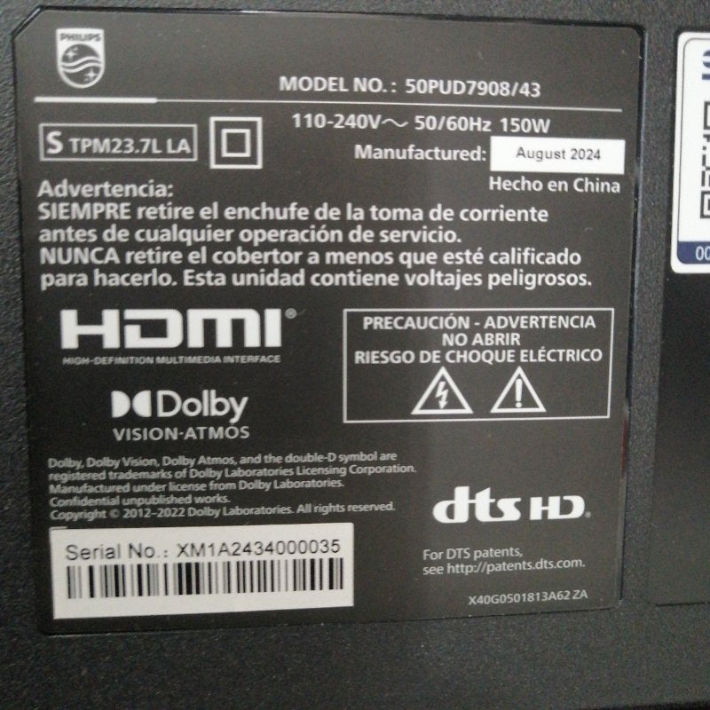 Televisor Philips 50PUD7408 50 Pulgadas LED UHD 4K con Google TV