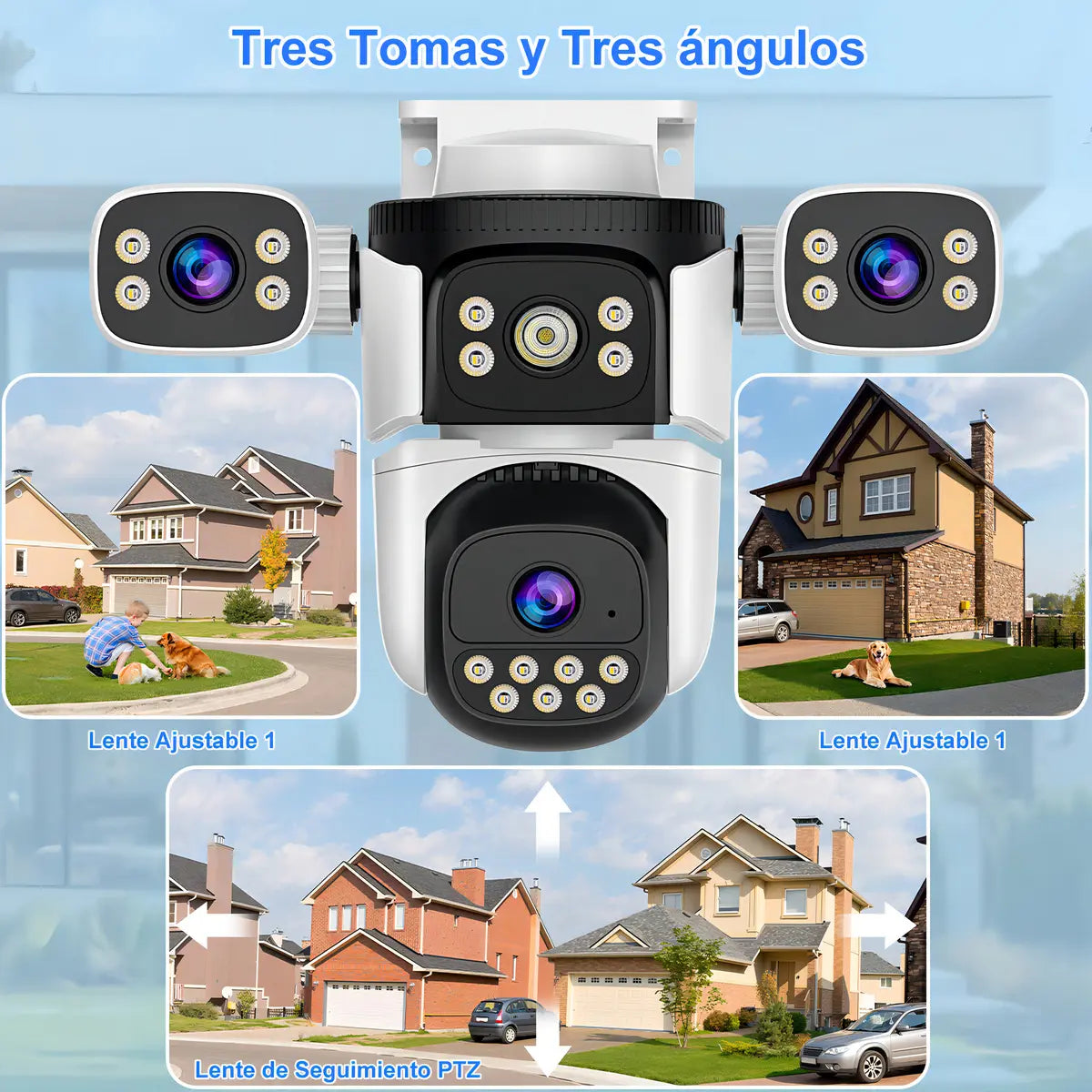 Cámara de Vigilancia ATSG Triple 15 MP para Exterior