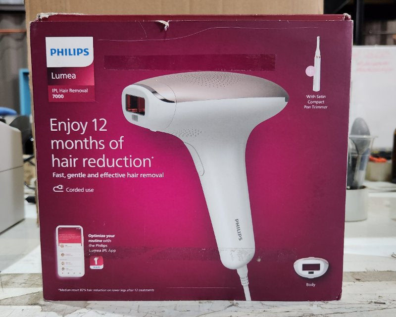 DEPILADORA LASER PHILIPS LUMEA IPL HAIR REMOVAL 7000 BLANCO
