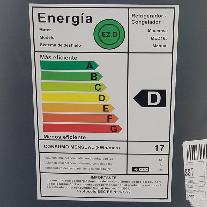 Refrigerador Mademsa MED165 Silver 173 Litros