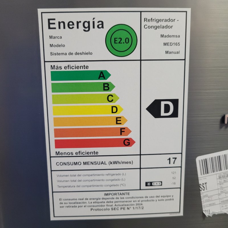 Refrigerador Mademsa MED165 Silver 173 Litros