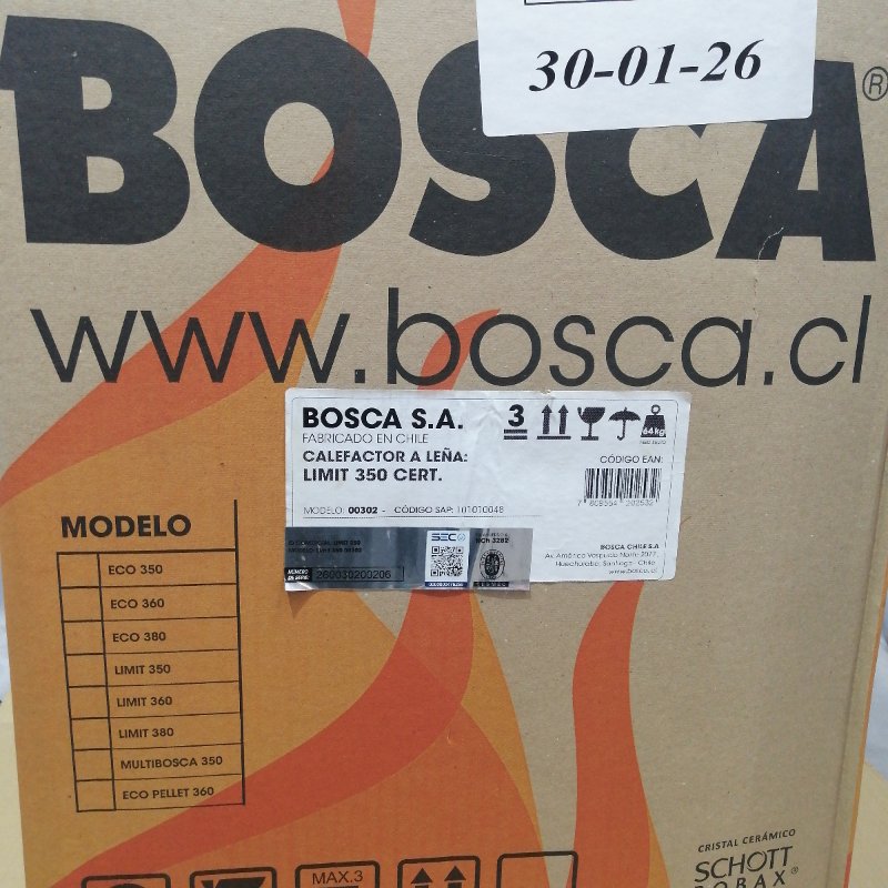 Calefactor a Leña BOSCA Limit 350 Negro