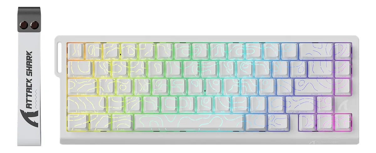 Teclado Mecánico Gamer Attack Shark X68 HE 60% Magnético por Cable 8KHz, Blanco