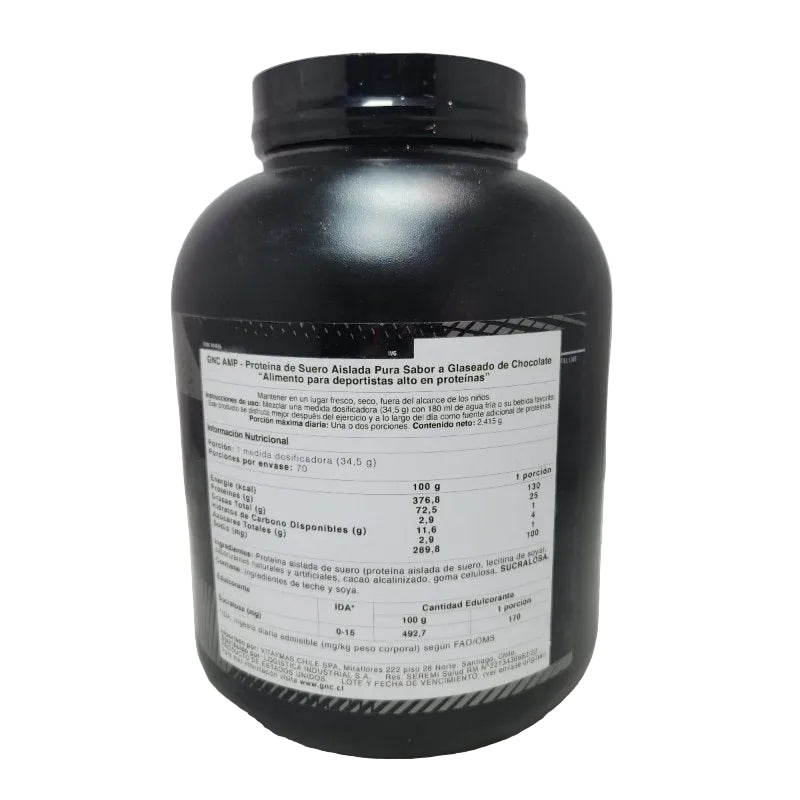 Proteína de Suero Aislada GNC AMP Pure Isolate Sabor Chocolate Frosting 2240g