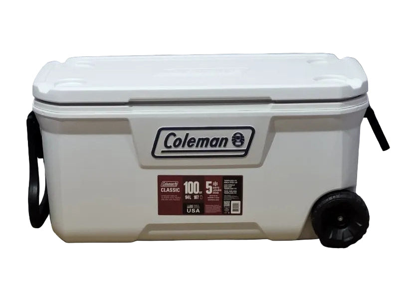 Cooler con Ruedas Coleman 100QT Marine 316 Blanco 94 Litros