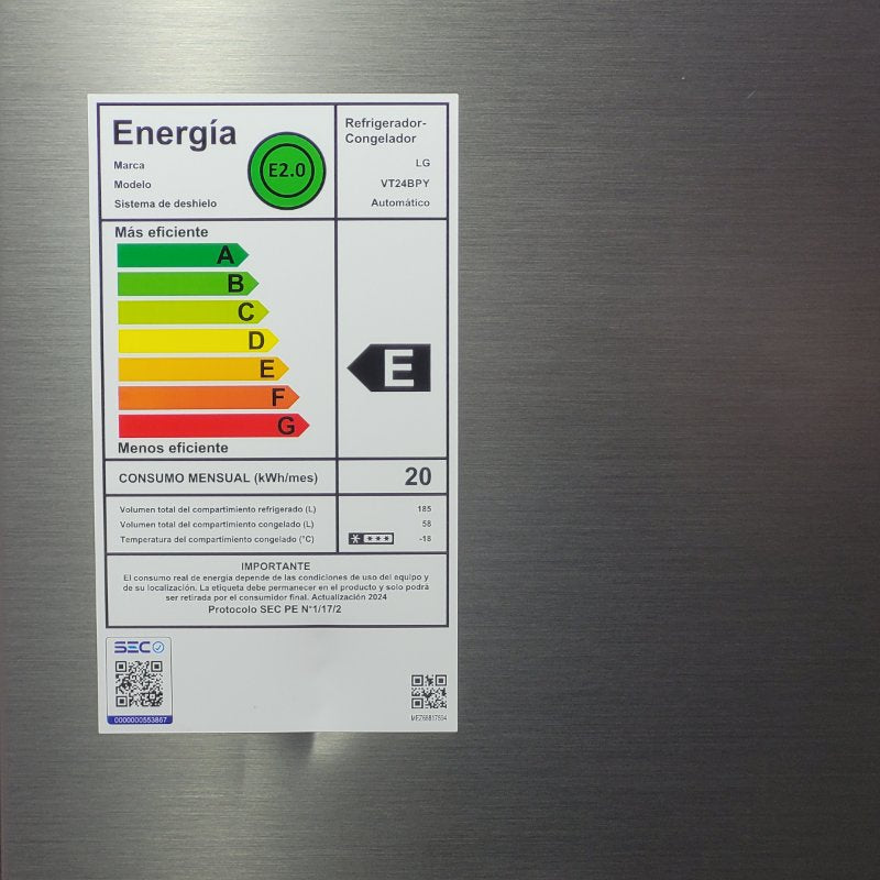 Refrigerador LG VT24BPY Silver 243 Litros