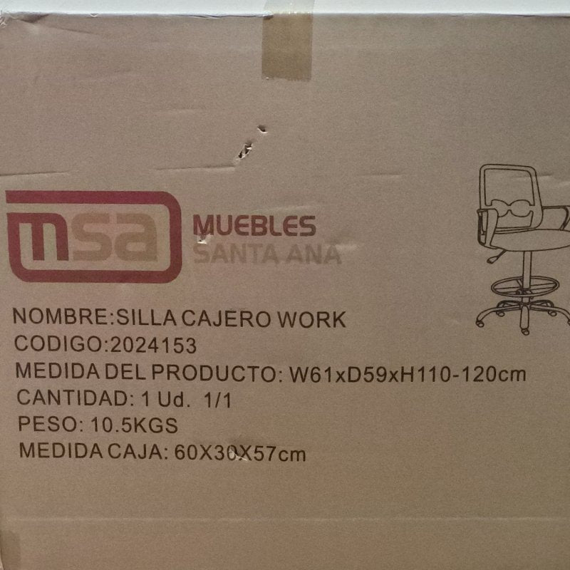 Silla Cajero Work MSA Negro