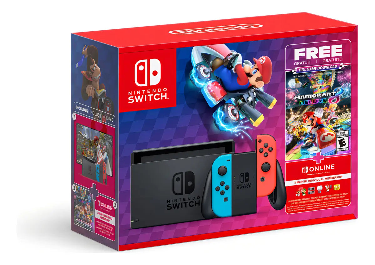 Consola Nintendo Switch Neon Mario Kart 8 Deluxe (Reacondicionada)