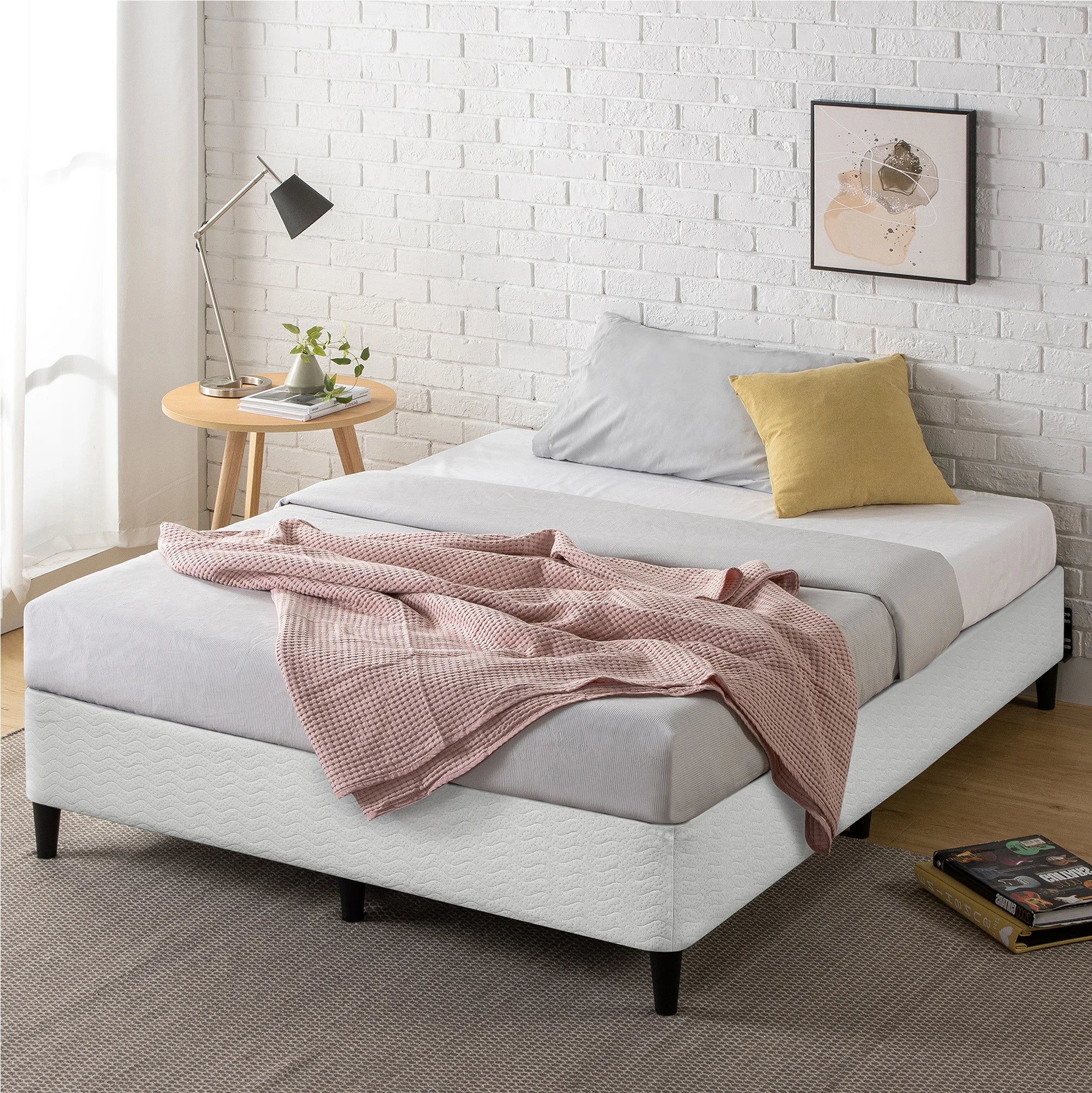 Base de Cama 2 Plazas Zinus BSLB 150x190 cm, Blanco