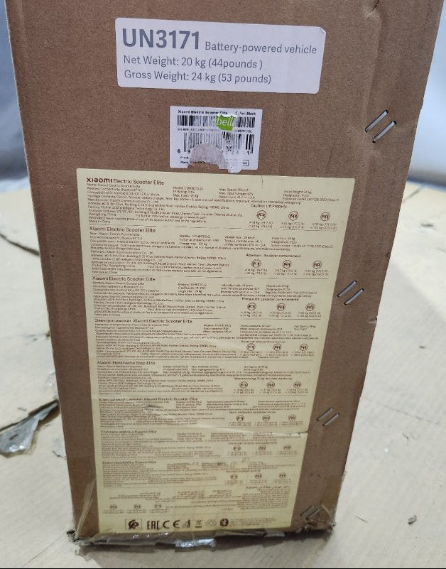 Scooter Eléctrico Xiaomi Elite 400W Negro, Autonomía 45 km