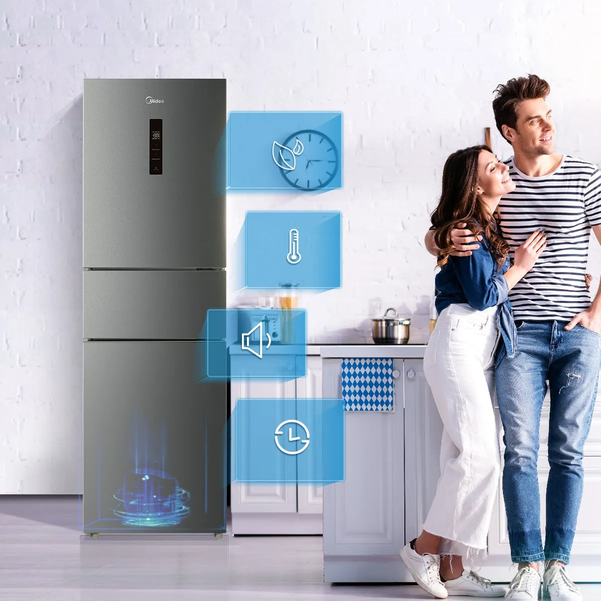 Refrigerador Midea MDRB363TDE50IN Gris 263 Litros