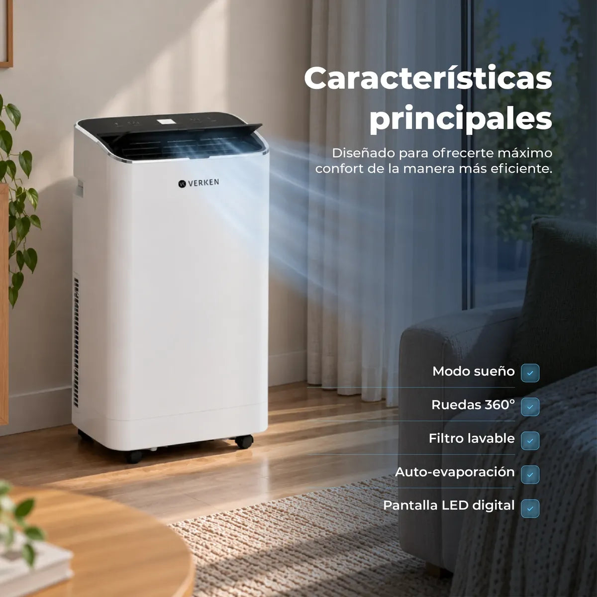 Aire Acondicionado 4 en 1 Verken Chamonix 12.000 BTU, Blanco