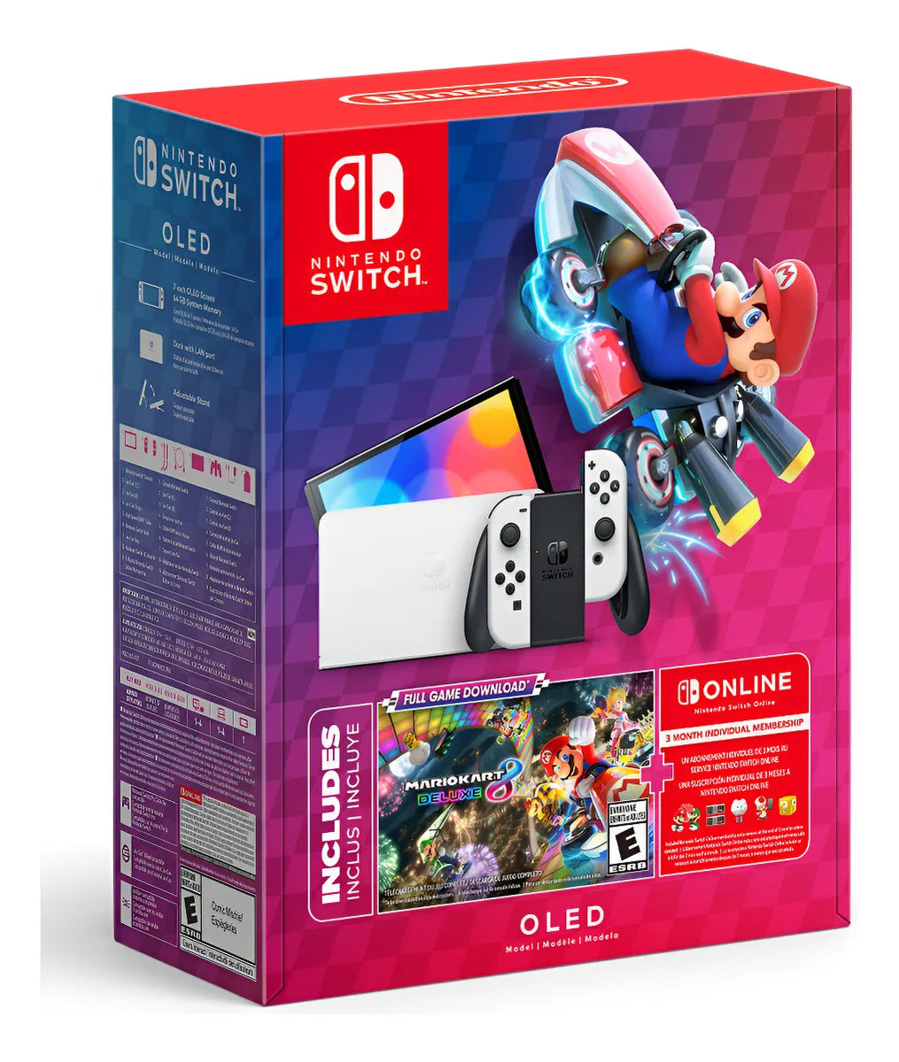 Consola De Juego  Digital Nintendo Switch  Oled  White Mk8 64 Gb