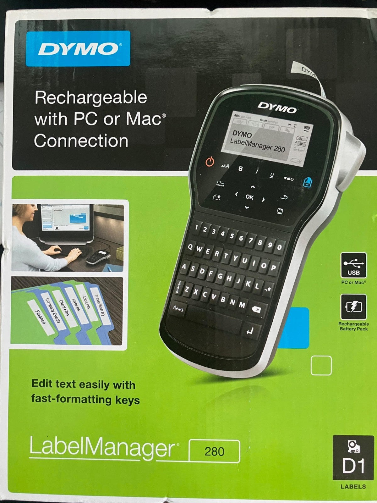 Etiquetadora Dymo Label Manager 280 con Conexión a PC o Mac