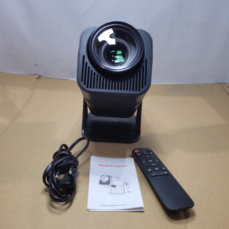 Proyector Portátil 4K HY320 con Android 11, WiFi 6, HDMI y USB – Negro