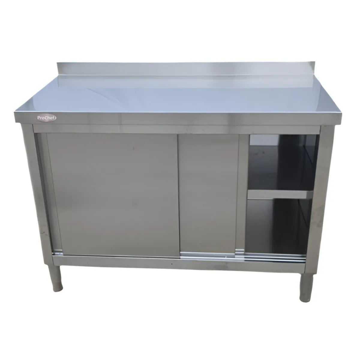 Mesón Mural Cerrado Acero Inoxidable ProChef Inox 180x60x85 cm
