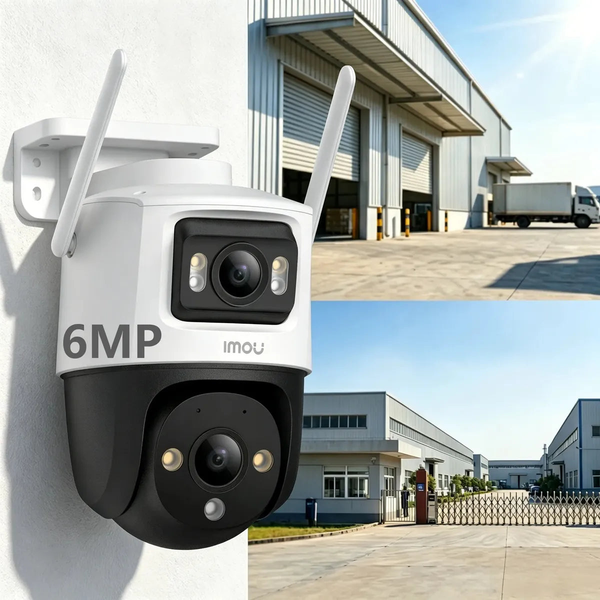 Cámara de Seguridad Exterior WiFi IMOU Cruiser Dual Doble Lente 6MP, Blanco