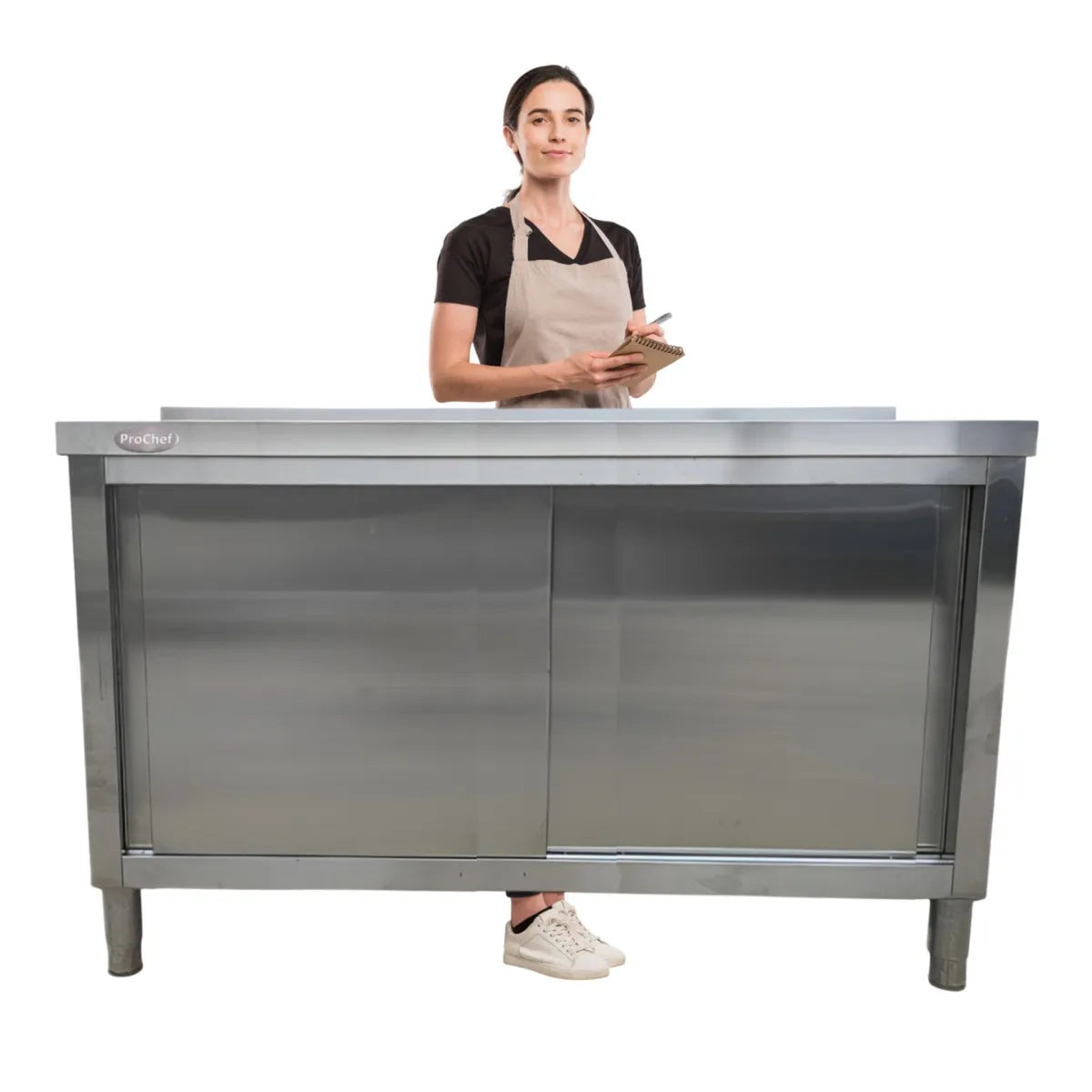 Mesón Mural Cerrado Acero Inoxidable ProChef Inox 180x60x85 cm