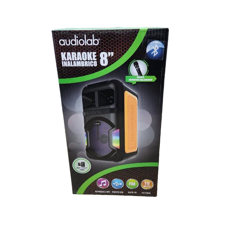 Parlante Karaoke Inalámbrico 8" 15W