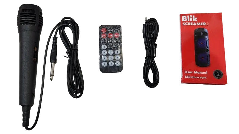 Parlante Karaoke Screamer 3 Blik con Luces RGB, 3000W, Negro