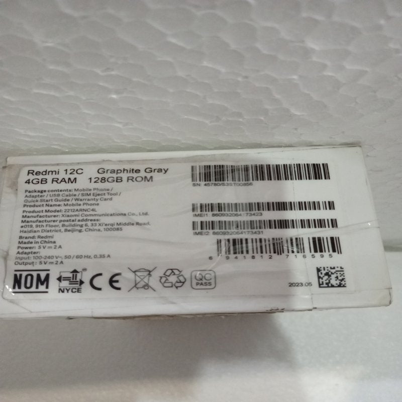Teléfono Celular Xiaomi Redmi 12C – 4 GB RAM, 128 GB, Graphite Gray