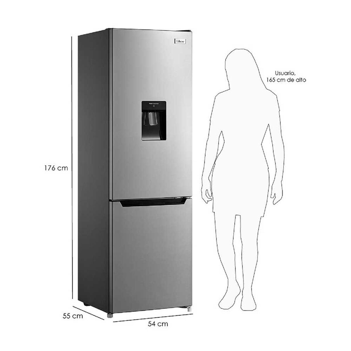 Refrigerador Libero Lrb-270Sdiw Gris 262Lts