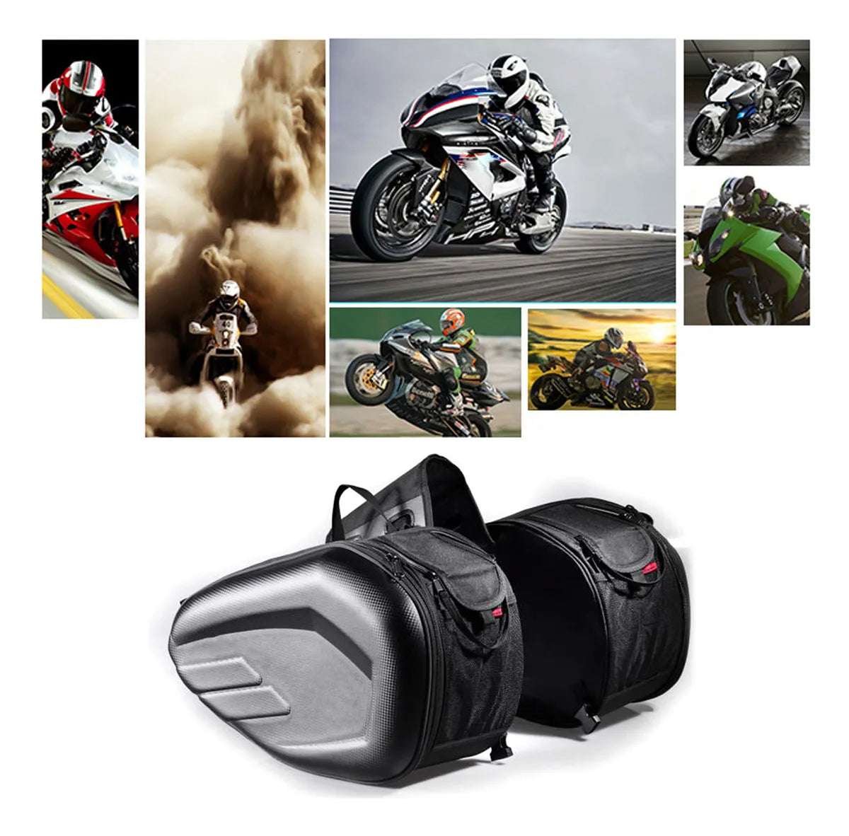 Bolsas Cycle Para Motocicletas Carbon Black 36 L 2 Unidad