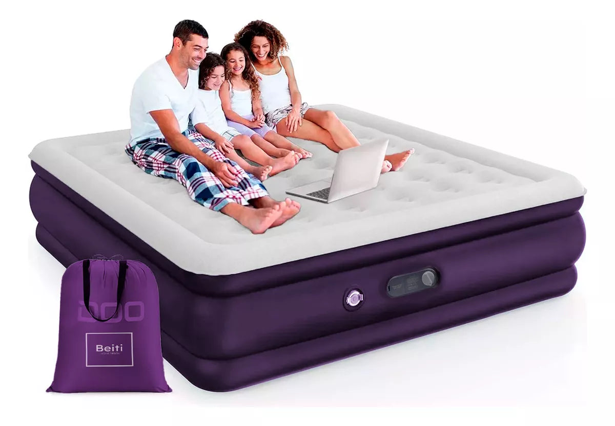 Colchon Cama Inflable Beiti Electrico 2 Plazas 203x125x47cm