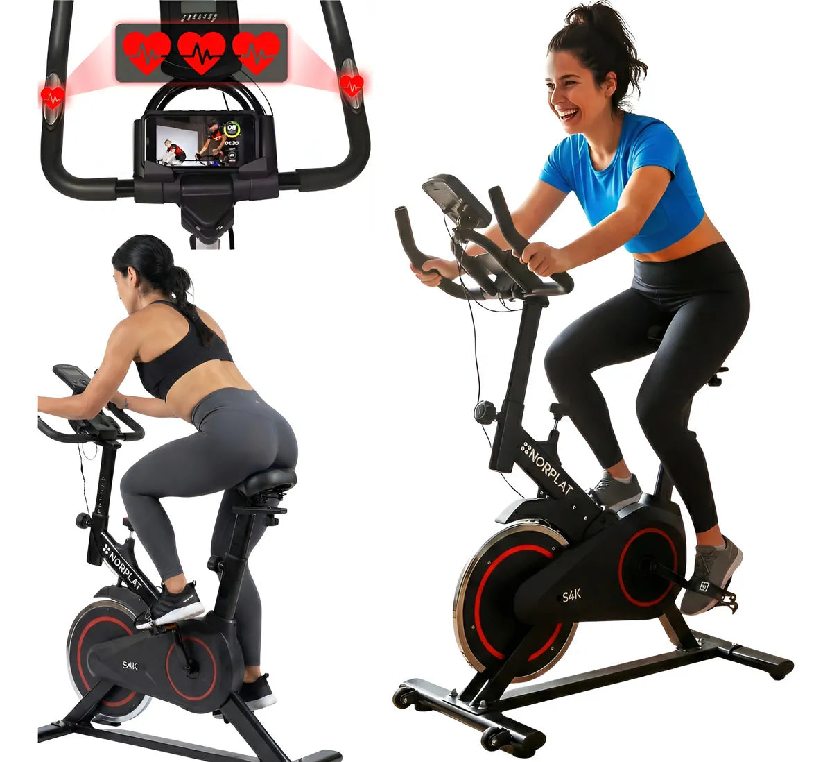 Bicicleta Estática Norplat S4K Spin Bike, Negro