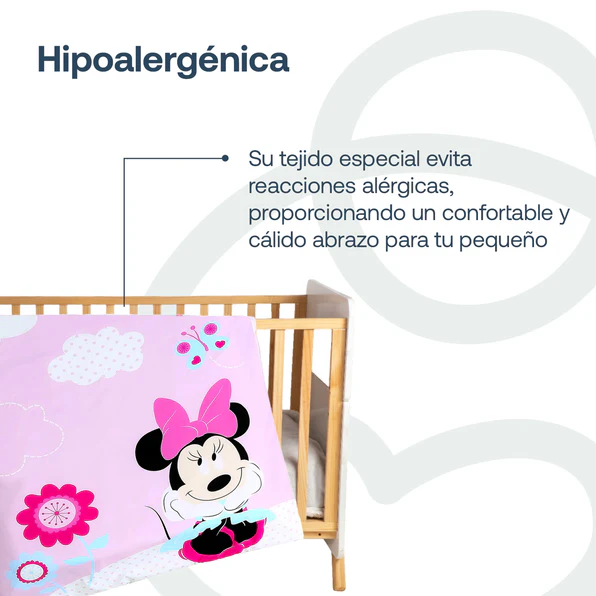 Set De Cuna Bebesit Disney Baby  Minnie Rosado