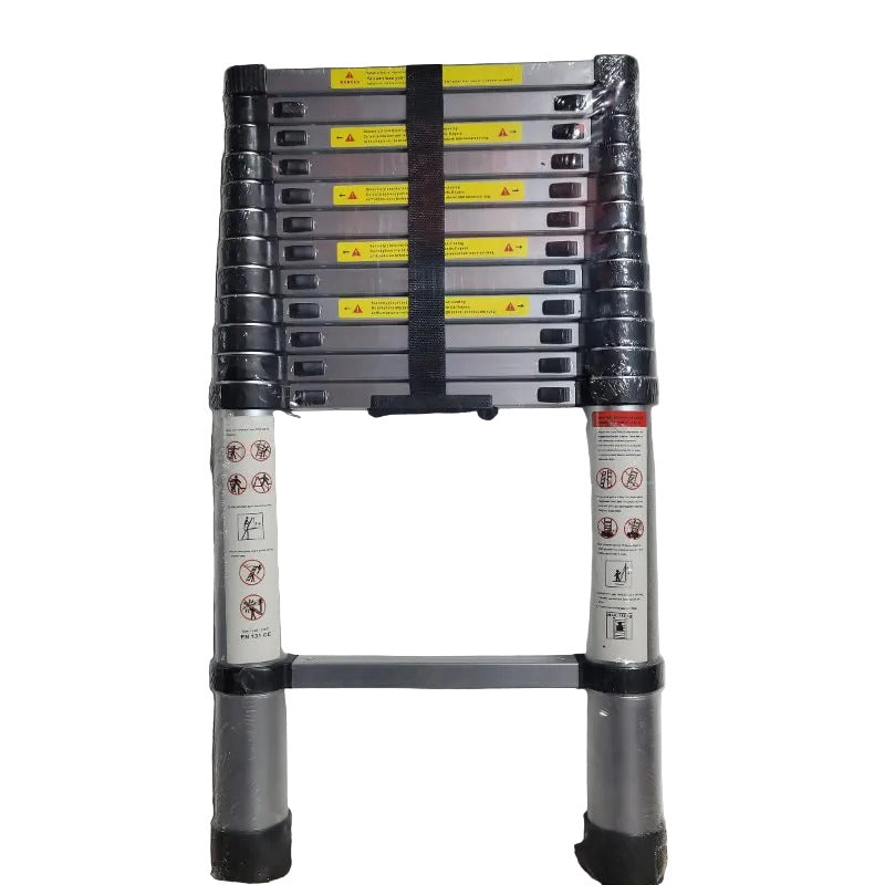 Escalera Telescópica Vaelora Retráctil de Aluminio 3.8m, Capacidad 150kg