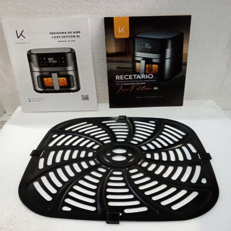 Freidora de Aire Kitchen-it Luxe Acero Inoxidable 8 Litros
