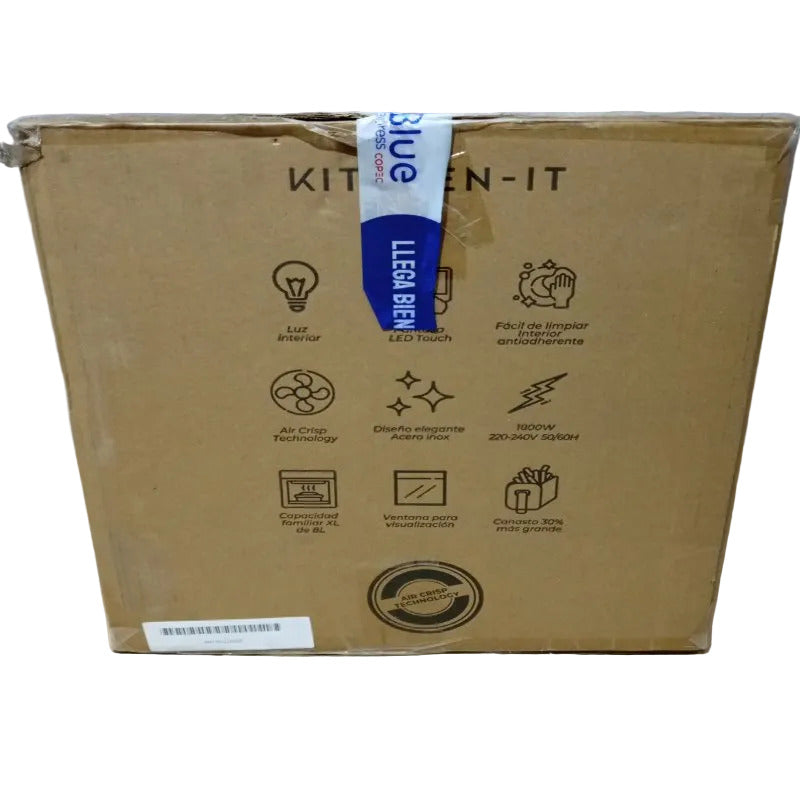 Freidora de Aire Kitchen-it Luxe Acero Inoxidable 8 Litros