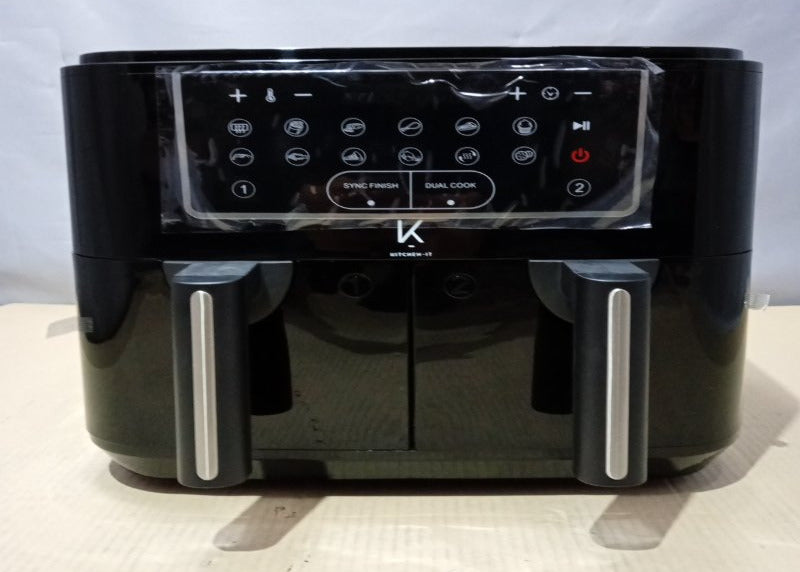 Freidora de Aire Kitchen IT Dual Doble Canasta Independiente 9 Litros