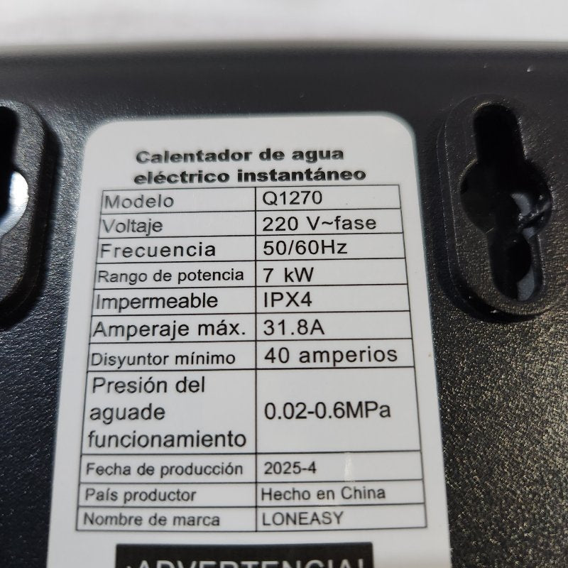 Calentador de Agua Loneasy Q1270 Negro