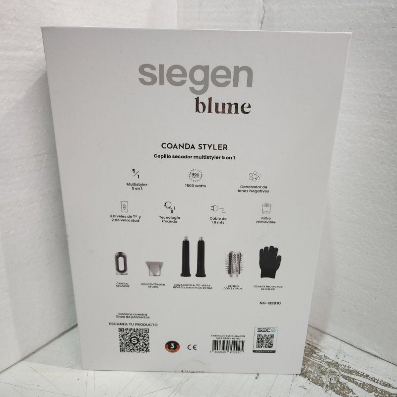 Cepillo Secador Siegen Blume Multistyler 5 en 1 Blanco